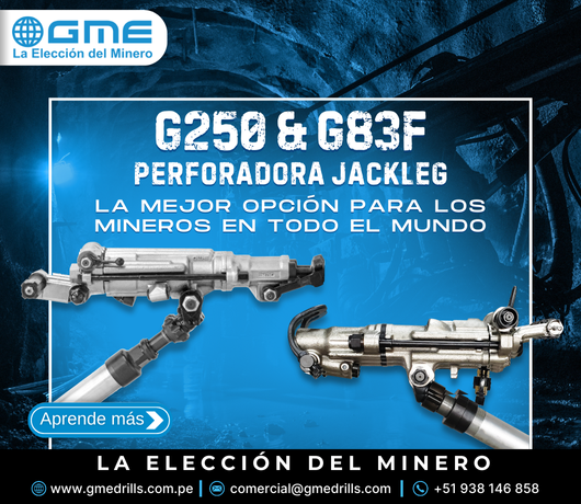 Perforadoras Jackleg G250 y G83F: la mejor opción de los mineros de todo el mundo